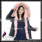 CX-G-P-01B Chinese Wholesale Genuine Fox Fur Lining Raccoon Fur Collar Fur Jacket thumbnail-1