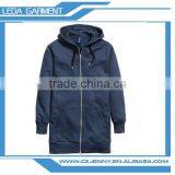 2016 Hot Sale Long Plain Fleece Hoodies for Men With Zipper thumbnail-3