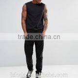 2016 Summer 100% Cotton French Terry Zip Cuffs Sleeveless Men Sweatshirt Wholesale Custom thumbnail-4