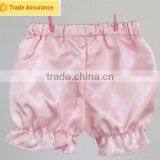 Wholesale Children's Boutique Clothing Baby Girls Plain Pink Ruffle Shorts Pant Baby Girl Bloomers thumbnail-1