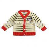 Contrast Color Trim Baby Cotton Sweater Cardigan thumbnail-1