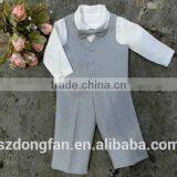 Cute Baby Boy Suit 3pcs Linen Ring Bearer Wear Shirts+Pants+Waistcoat thumbnail-6