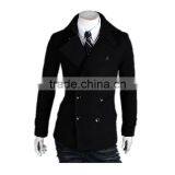 Spring and Winter New Design Casual Double Breasted Mens Wool Trench Coat thumbnail-3
