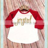 Christmas Ruffle Raglan Children Wear Ruffle Raglan Shirt Joyful Christmas Shirt thumbnail-1