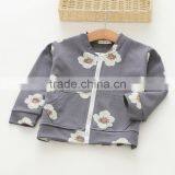 Casual Style Flower Printing Zipper Cotton Girls Jacket thumbnail-3