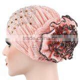Hot Drill Head Hat With a Large Flower Plate Flower Cap India Arabian Head Scarf Spot thumbnail-6