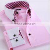 Latest Shirt Designs for Men 2016 Customise Solid Color Men's Dress Fashionable Long Sleeve Uniform t Shirt thumbnail-3