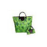Heat Printing Green Reusable Folding Oxford Tote Bag for Commercial Promotion