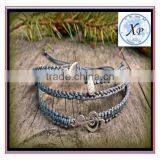 Charm Jewelry Hemp Music Bracelet - 3 in 1 Treble Clef and Eighth Note Charm Bracelet for Women thumbnail-2