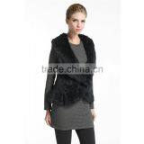 SJ347-01 Women Knitted Rabbit Fur Vest/Gilet/Waistcoat thumbnail-5