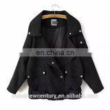 2015 Dress for Women Europe American Fashion Causal Lady Trench Coat Lapels New Pure Color Patch Pocket Personality Wind Jacket thumbnail-3