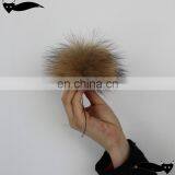 Fashion natural 10cm raccoon fur pom pom