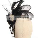Steampunk Gothic Fascinator With Beads and Gear Elements thumbnail-2