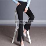 OEM Service Trousers Stretch Leggings Pants Bell-bottoms Lace Hem Formal Pants for Younger Girl thumbnail-4
