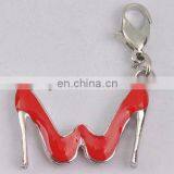 2012 hot seller high heel charm with red enemal