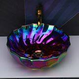 New Luxury Round Ceramic Bathroom Colorful Wash Hand Basin