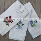 Custom design 100%cotton embroidered kitchen tea towel