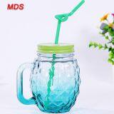 Wholesale Ancient Glassware Color Pineapple Mason Jar With Handle thumbnail-4