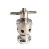 Sanitary SS304 1.5"(OD50.5mm) 0.5-5 Bar Tri-Clamp Adjustable Pressure Relief Safety Valve