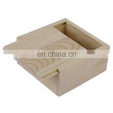 Vitalucks Hot Sale Pine Wood Color Customized Unfinished Small Plain Wooden Box With Slid Lid for Sale thumbnail-2