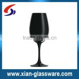 Promotional wholesale hand made short stemmed black champagne glass/black goblet