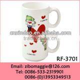 Stackable Zibo Made Cheap Ceramic Prormotion Tea Cup with Valentine Design for Popular Gift Cup