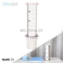 UK Multi Socket Outlets With Individual Fuse Desktop Hidden Power Socket For Office Desk