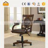 Hot Sale Wooden Black Leather Office Chair thumbnail-4