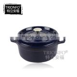 Trionfo blue pre-seasoned cast iron enamel hot pot