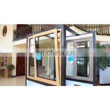 Sound Proof Aluminum Clad Wood Window with Double Glazed Glass Aluminium Doors and Windows  aluminium tilt & turn windows