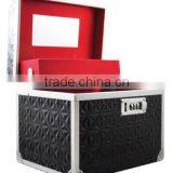 OEM Black Aluminum Makeup Artist Vanity Case,Aluminum Cosmetic Storage Box,makeup Travel Carrying Case thumbnail-3