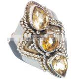 CITRINE RING ,WHOLESALE SILVER JEWELRY,SILVER EXPORTER,SILVER JEWELRY FROM INDIA thumbnail-1
