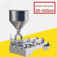Double-head Paste Bottled Bean Paste Filling Machine, Huanyu Small Pneumatic Sauce Filling Machine With a 500g Quantitative Function thumbnail-3