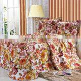 3 Pcs Gorgeous Sanded Quilt Bed Set Flower Design In Orange Color thumbnail-1
