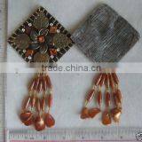 Sew On Crochet Patch, HAND MADE ACRYLIC STONE/PLASTIC BEADS PATCH thumbnail-1