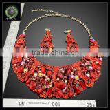 Wholesale Indian Bridal Women Costume Jewelry Sets Top Quality Heart Shape Hot-sale Necklace and Rings Jewelry Sets KHK715 thumbnail-2