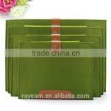 Green Color Felt Laptop Sleeve Button Close Notebook Bag For Protecting thumbnail-4