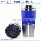 16-Ounce Capacity Auto Travel Coffee Mug Coffee Cup Vacuum Tumbler With Lids and Cup Sleeves thumbnail-1