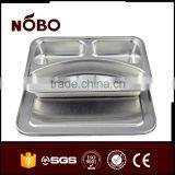 Metal 201 Stianless Steel 3 Compartment Bulk Dinner Food Tray thumbnail-5