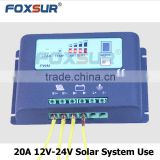 20A PWM Solar Panel Charge Controller 12V-24V LED indicate the batttery Capacity Off Grid PV Controller Solar Aluminum housing