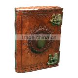 Leather Notebook Embossed Leather Diary With Stone & Dual Lock Leather Diary