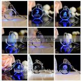 Unique design customized light up key chains for gift popular crystal mini led light keychain