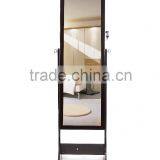 Wooden Mirrored Jewelry Armoire White/black/brown thumbnail-2