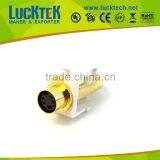 Video Keystone Jack, S-video, White, Golden Plated