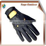 Classic China Short Black Driving Goatskin Plain Style Lined Designer Gloves