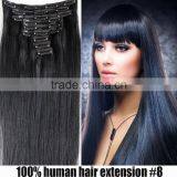 Hot Sale 24 Inch Clip on Human Hair Weft Extension Human Virgin Hair Clip In Hair Extension