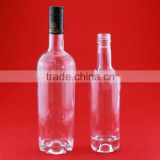 New products popular spirit glass bottle 700ml oblate vodka bottles with cap frosted bottles wholesale