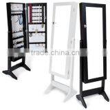 Simple Elegant Wooden Mirrored Jewelry Cabinet With Storage thumbnail-2
