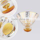 Set of 2 Gold Rimmed Dinner Appetizing Crystal Salad Glass Bowl Set thumbnail-5