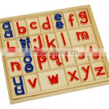 Montessori educational toy wooden small movable alphabet box(read&blue)